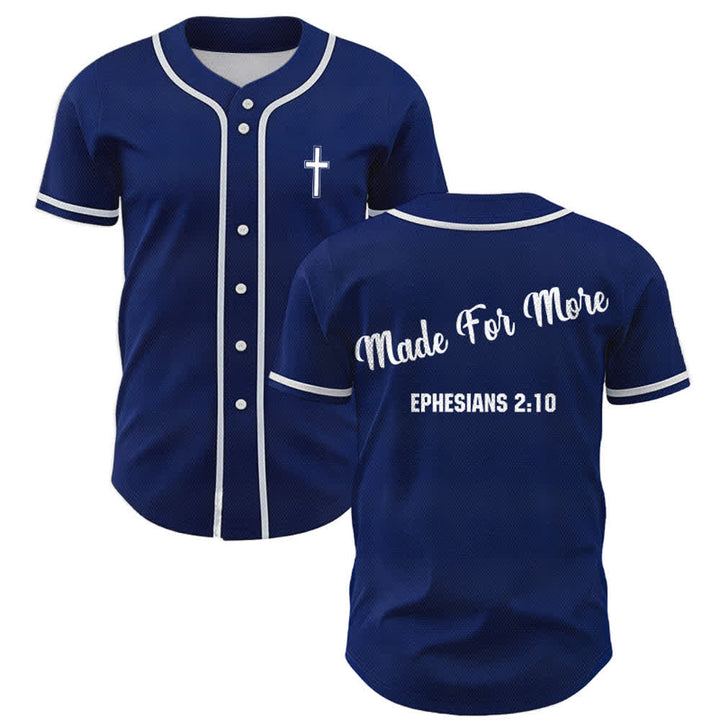 Christianartworkshop Made For More Ephesians 2:10 Unisex Baseball Jersey - Navy Blue - 5XL - image 35