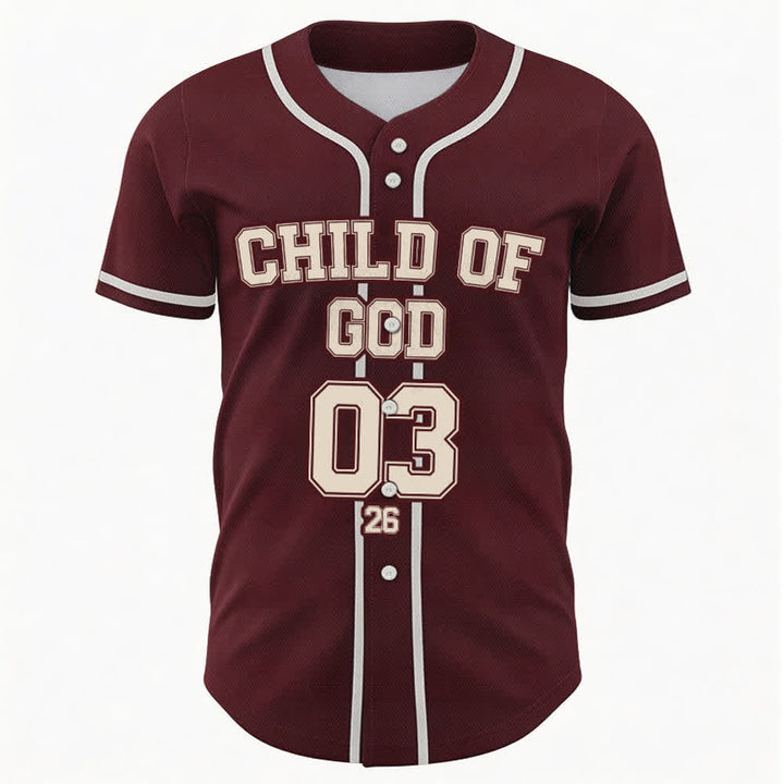 Christianartworkshop Child of God Christian Statement Custom Name Number Baseball Jersey - image 1