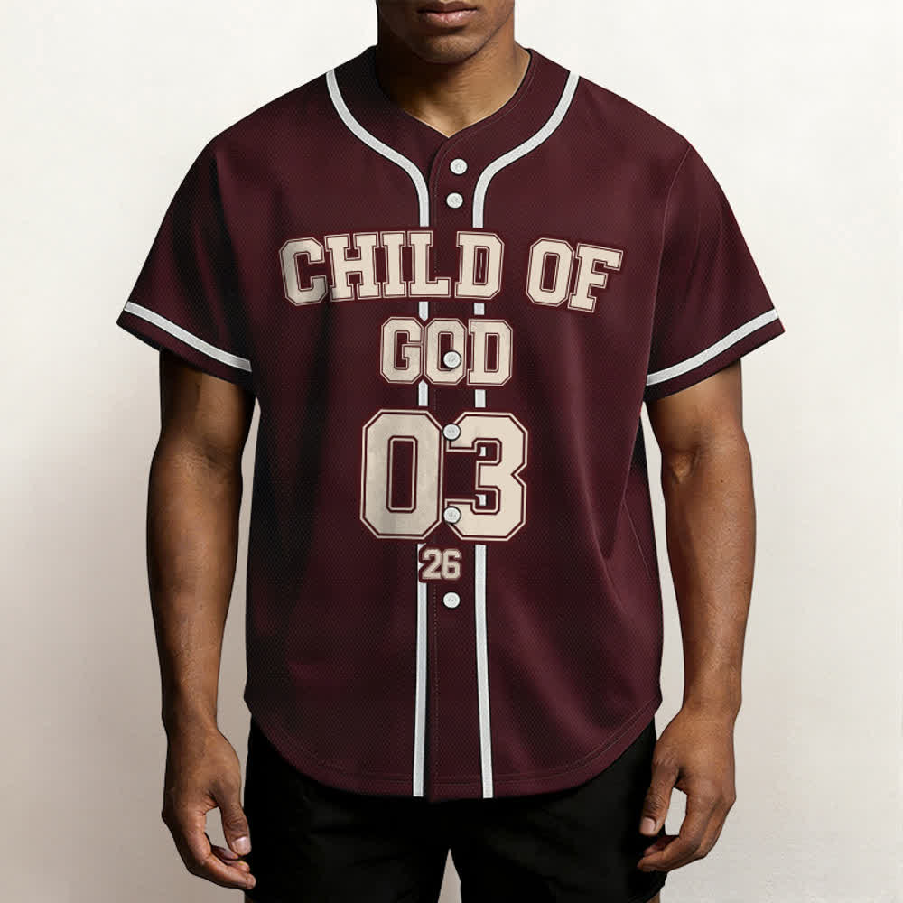 Christianartworkshop Child of God Christian Statement Custom Name Number Baseball Jersey - image 3