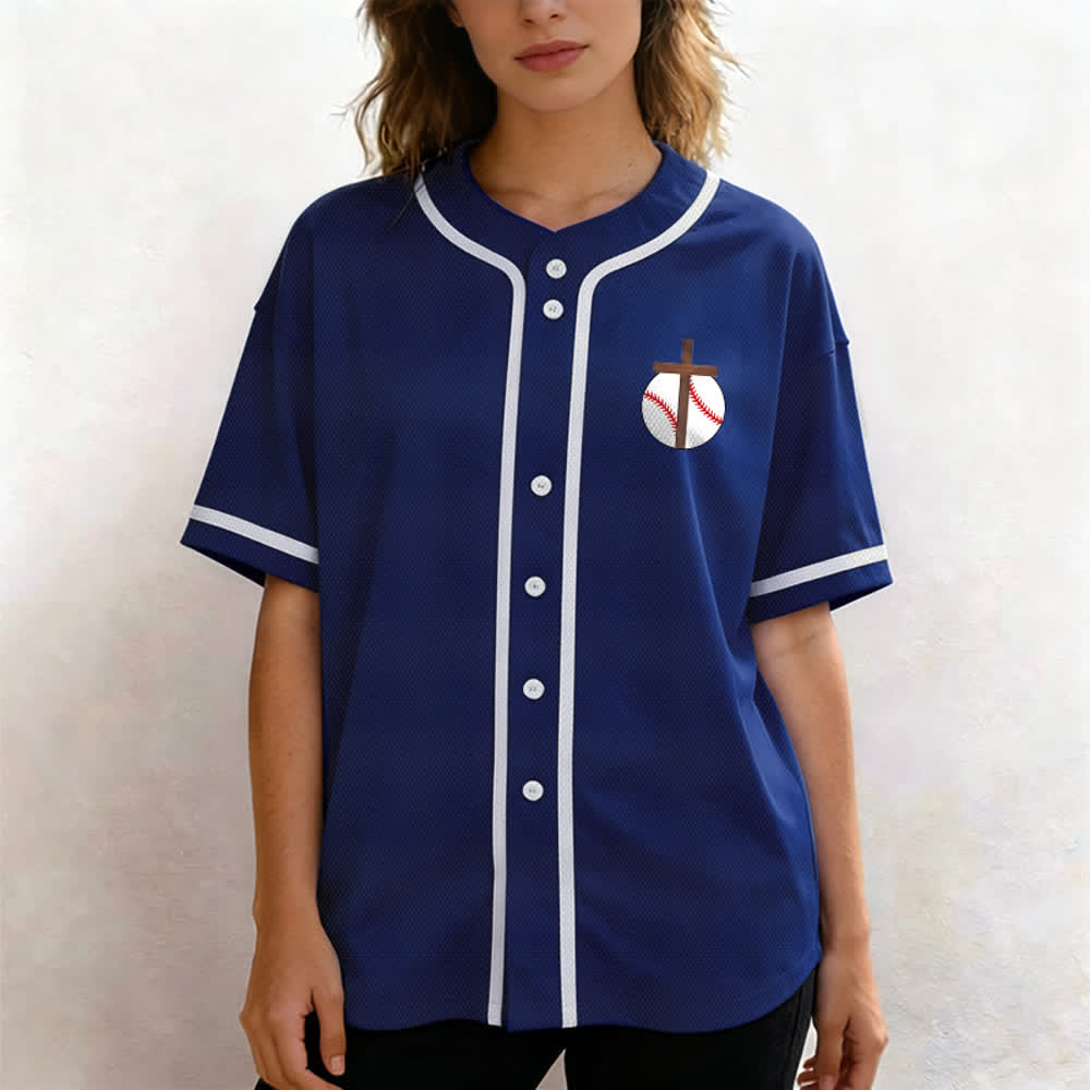 Christianartworkshop Philippians 4:13 Faith Baseball Jersey: Baseball Cross Motto Strength Devotion Athletic Shirt - image 6
