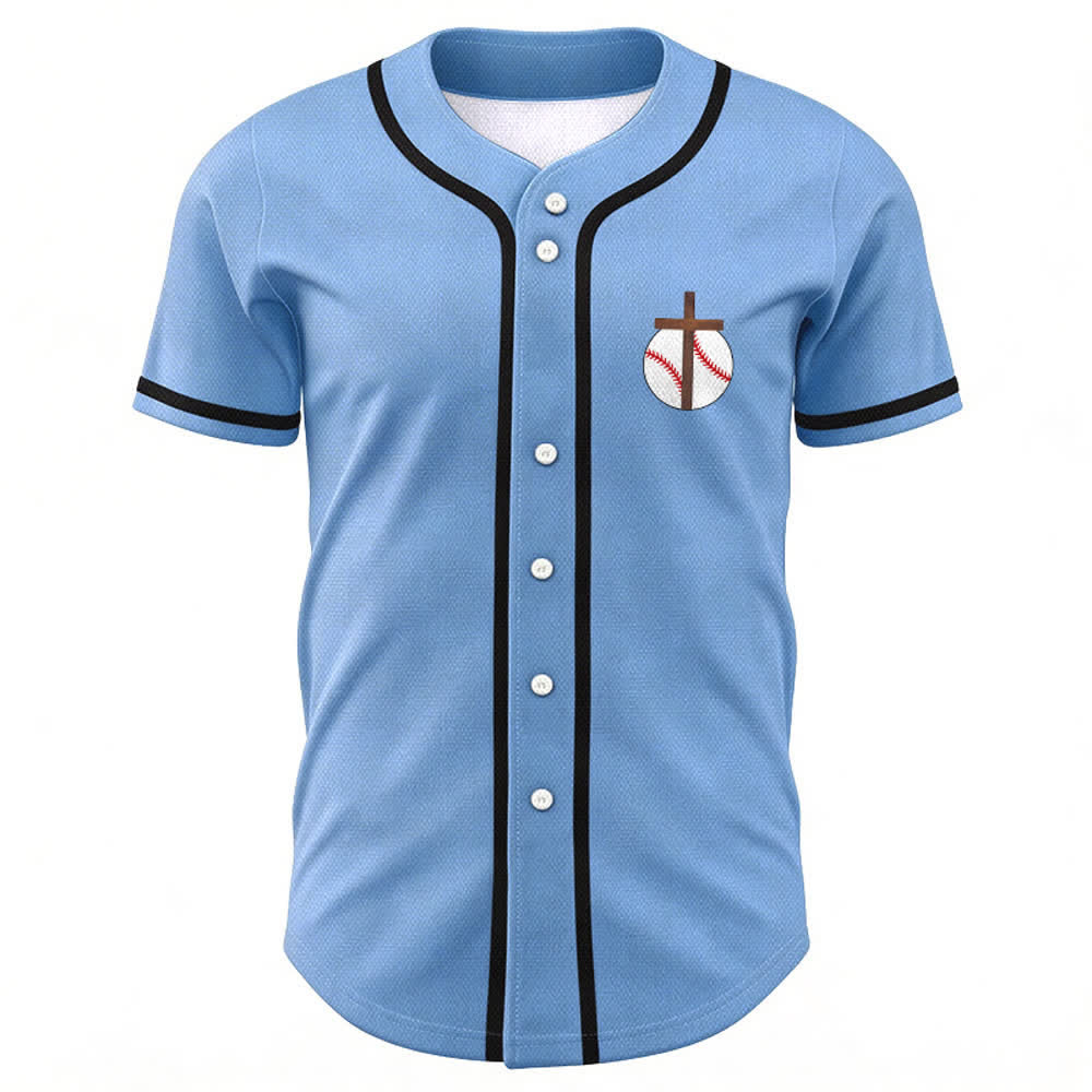 Christianartworkshop Philippians 4:13 Faith Baseball Jersey: Baseball Cross Motto Strength Devotion Athletic Shirt - image 44