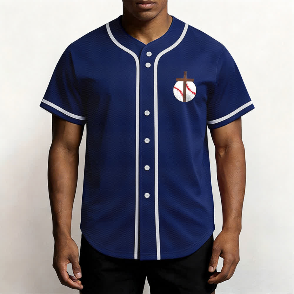Christianartworkshop Philippians 4:13 Faith Baseball Jersey: Baseball Cross Motto Strength Devotion Athletic Shirt - image 4