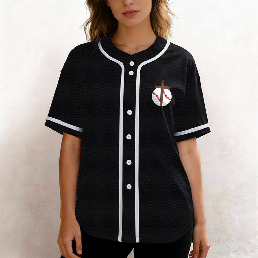 Christianartworkshop Philippians 4:13 Faith Baseball Jersey: Baseball Cross Motto Strength Devotion Athletic Shirt - image 27