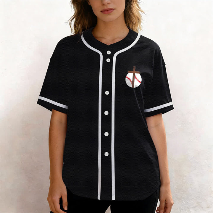 Christianartworkshop Philippians 4:13 Faith Baseball Jersey: Baseball Cross Motto Strength Devotion Athletic Shirt - image 27