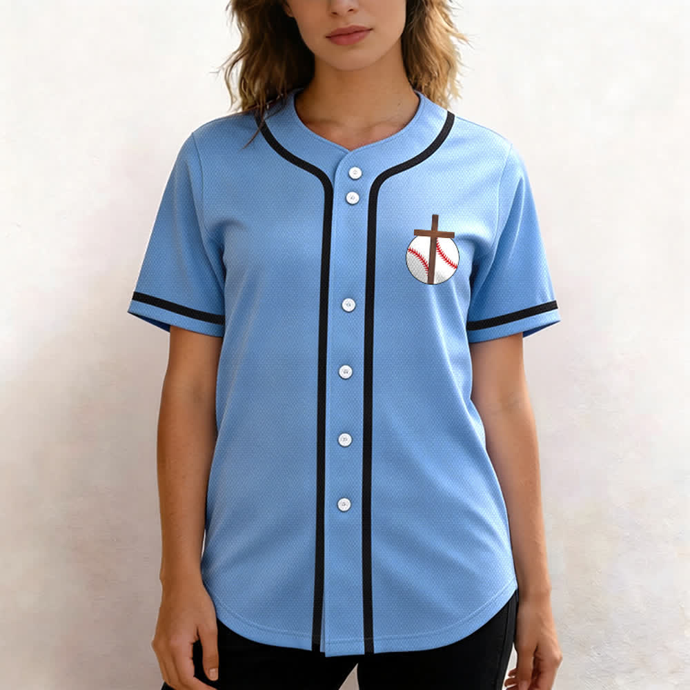 Christianartworkshop Philippians 4:13 Faith Baseball Jersey: Baseball Cross Motto Strength Devotion Athletic Shirt - image 46