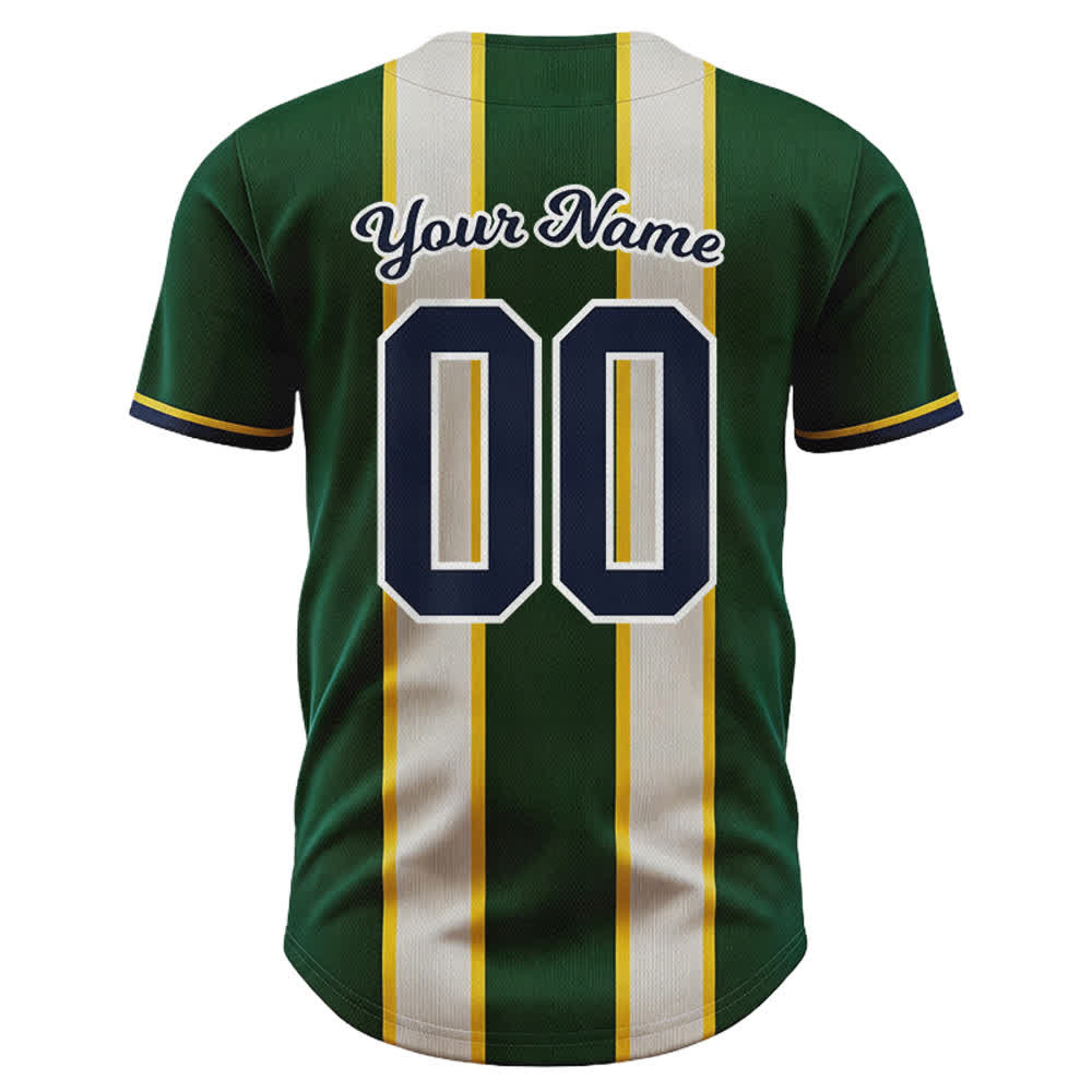 Christianartworkshop Custom Name Number Team Jesus Striped Button Up Baseball Jersey - image 2