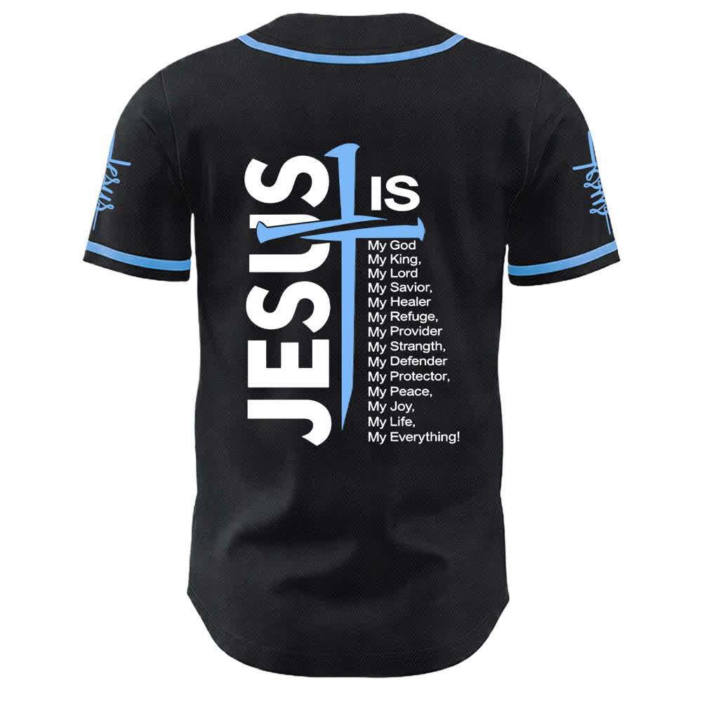 Christianartworkshop Jesus Is My Everything Faith Unisex Baseball Jersey - image 2