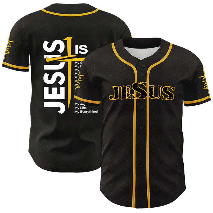 Christianartworkshop Jesus Is My Everything Faith Unisex Baseball Jersey - Yellow - 5XL - image 9
