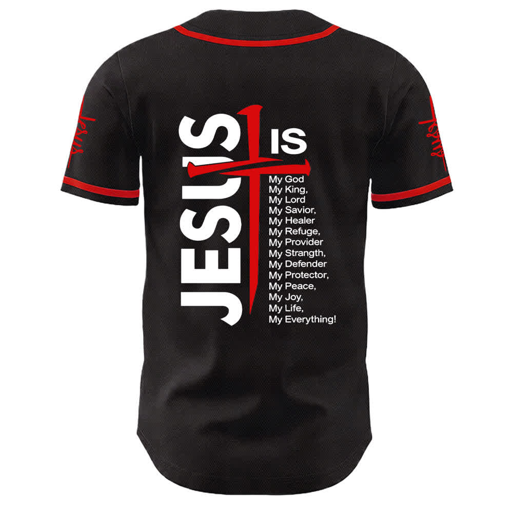 Christianartworkshop Jesus Is My Everything Faith Unisex Baseball Jersey - image 5