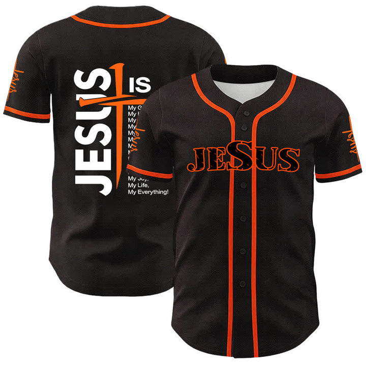 Christianartworkshop Jesus Is My Everything Faith Unisex Baseball Jersey - Orange - 5XL - image 12