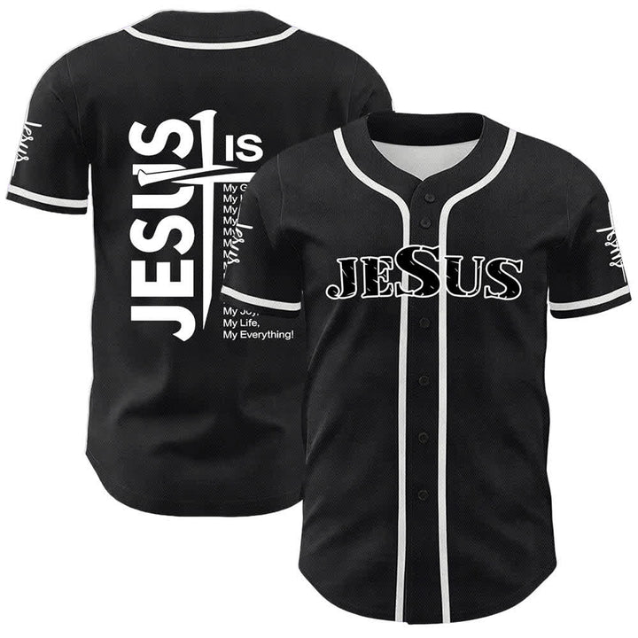 Christianartworkshop Jesus Is My Everything Faith Unisex Baseball Jersey - White - 5XL - image 6