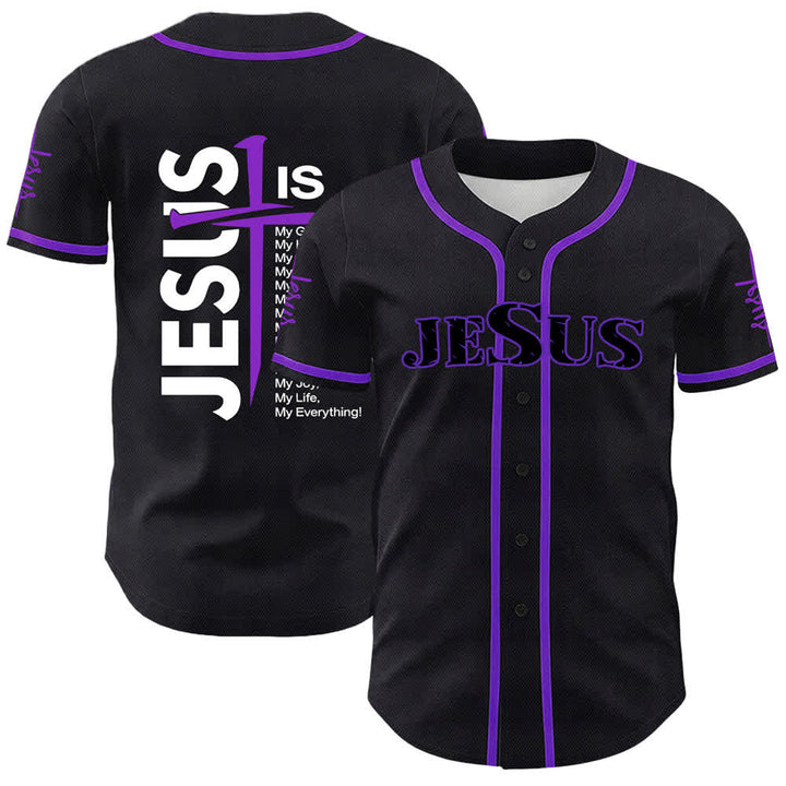 Christianartworkshop Jesus Is My Everything Faith Unisex Baseball Jersey - Purple - 5XL - image 21