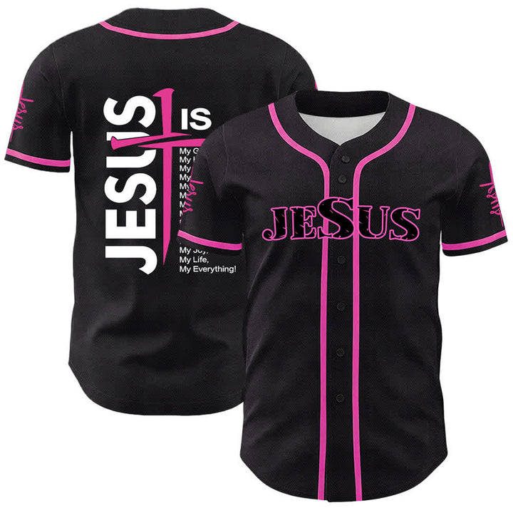 Christianartworkshop Jesus Is My Everything Faith Unisex Baseball Jersey - Pink - 5XL - image 15