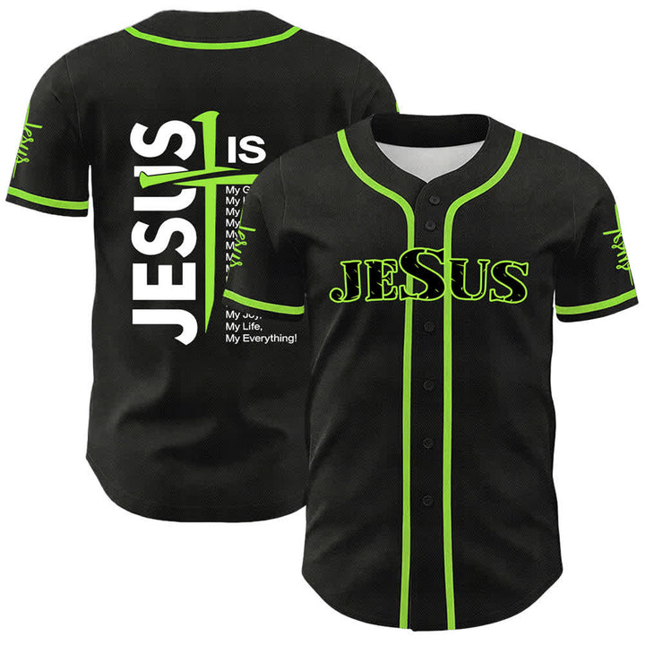 Christianartworkshop Jesus Is My Everything Faith Unisex Baseball Jersey - Green - 5XL - image 18