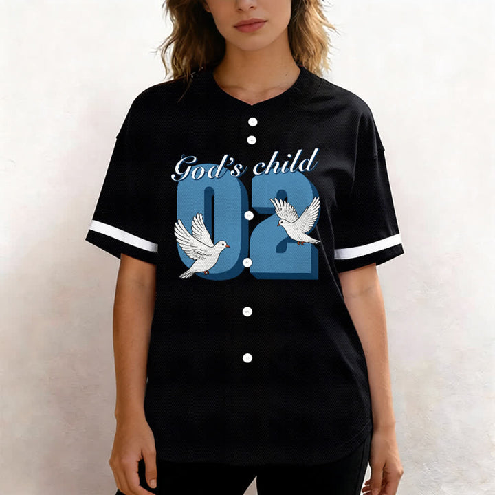 Christianartworkshop God's Child Inspirational Dove & Number Design Baseball Jersey - image 5