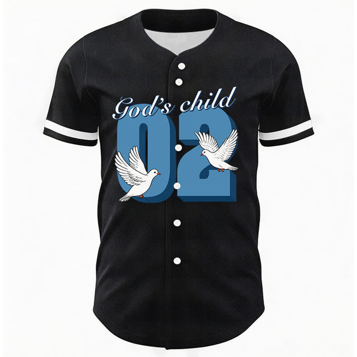 Christianartworkshop God's Child Inspirational Dove & Number Design Baseball Jersey - image 1