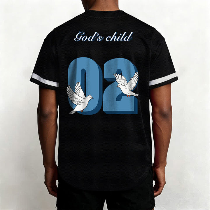 Christianartworkshop God's Child Inspirational Dove & Number Design Baseball Jersey - image 4