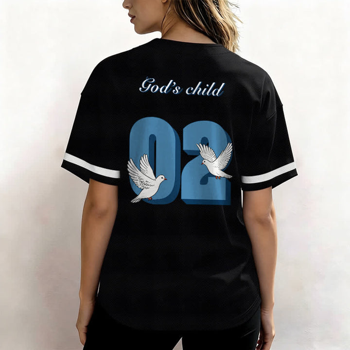 Christianartworkshop God's Child Inspirational Dove & Number Design Baseball Jersey - image 6