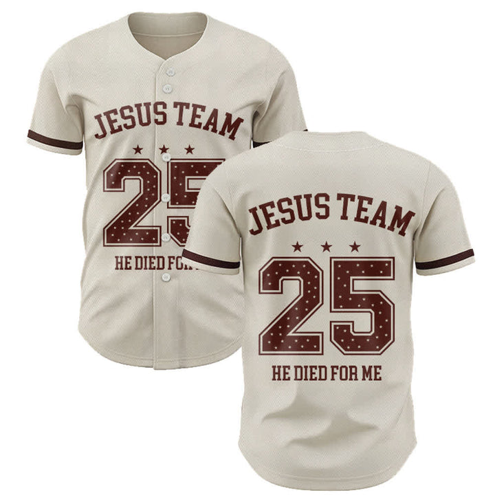 Christianartworkshop Jesus Team 25 He Died For Me Faith Baseball Jersey - 5XL - image 0