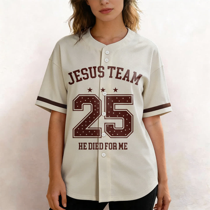 Christianartworkshop Jesus Team 25 He Died For Me Faith Baseball Jersey - image 3