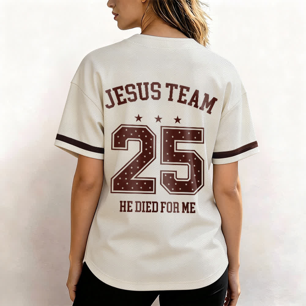 Christianartworkshop Jesus Team 25 He Died For Me Faith Baseball Jersey - image 4