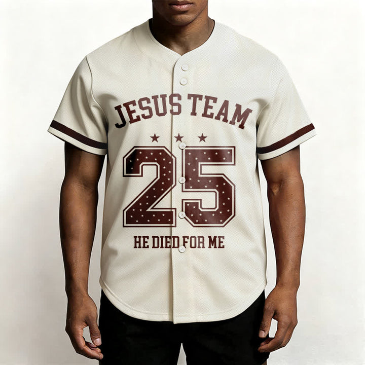 Christianartworkshop Jesus Team 25 He Died For Me Faith Baseball Jersey - image 5