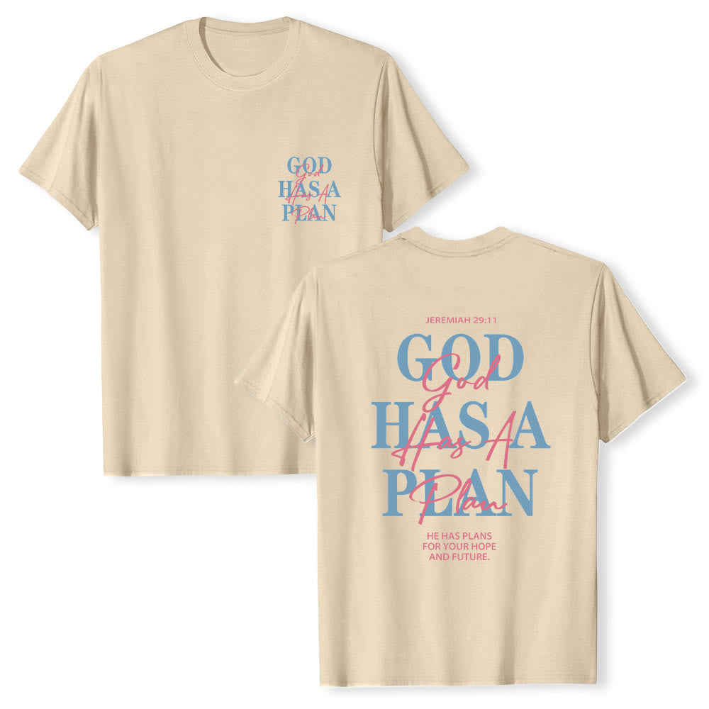Christianartworkshop God Has A Plan Double-Side Letter Print Classic T-shirt - image 10