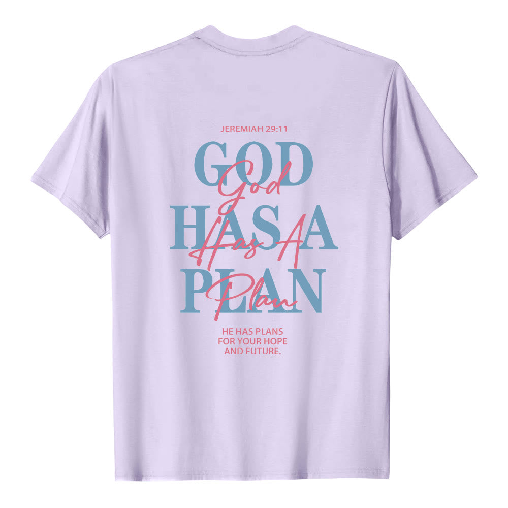 Christianartworkshop God Has A Plan Double-Side Letter Print Classic T-shirt - image 26