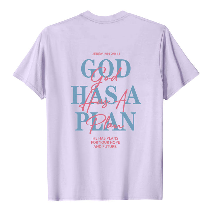 Christianartworkshop God Has A Plan Double-Side Letter Print Classic T-shirt - image 26