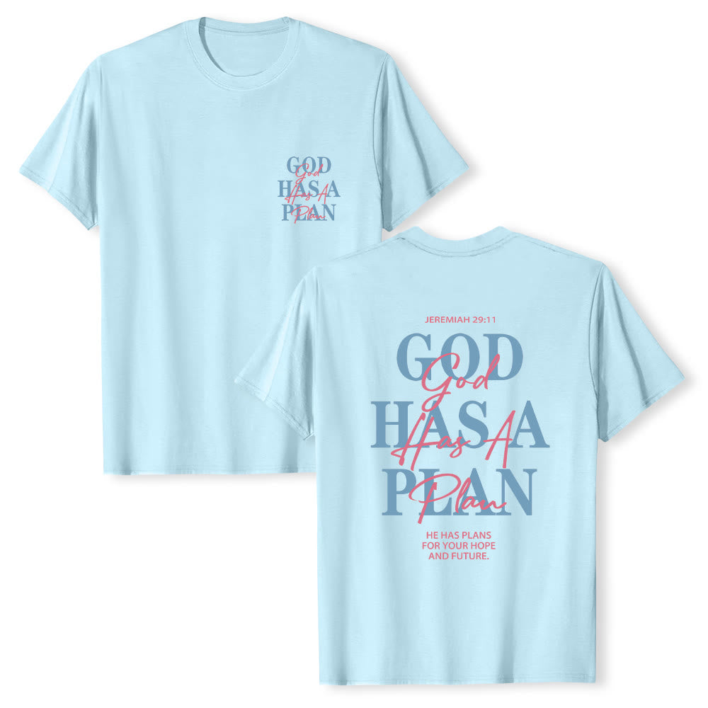 Christianartworkshop God Has A Plan Double-Side Letter Print Classic T-shirt - image 22
