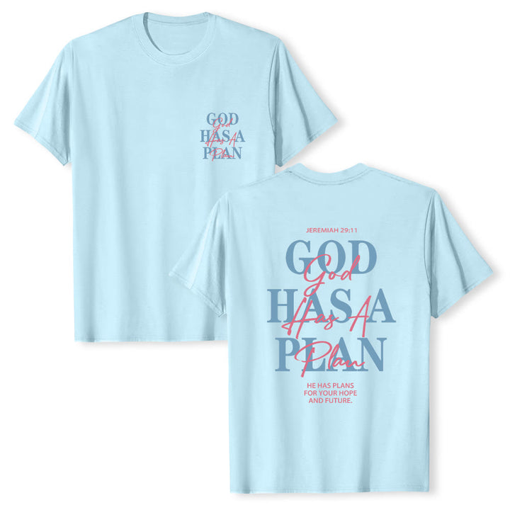 Christianartworkshop God Has A Plan Double-Side Letter Print Classic T-shirt - image 22
