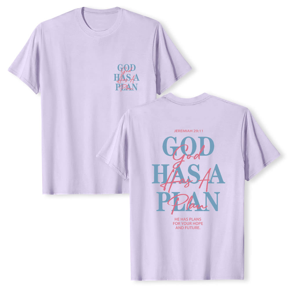 Christianartworkshop God Has A Plan Double-Side Letter Print Classic T-shirt - image 25