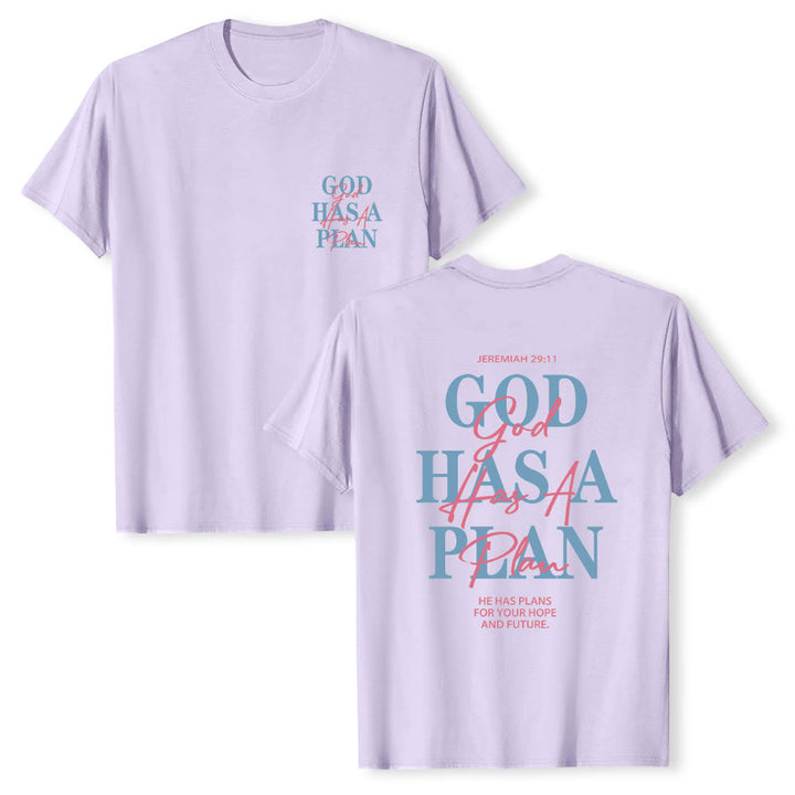 Christianartworkshop God Has A Plan Double-Side Letter Print Classic T-shirt - image 25