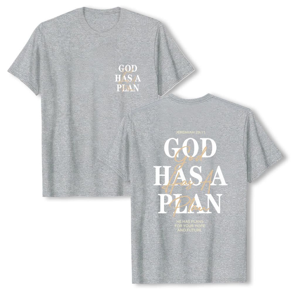 Christianartworkshop God Has A Plan Double-Side Letter Print Classic T-shirt - image 13
