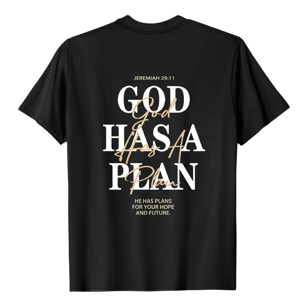 Christianartworkshop God Has A Plan Double-Side Letter Print Classic T-shirt - image 20
