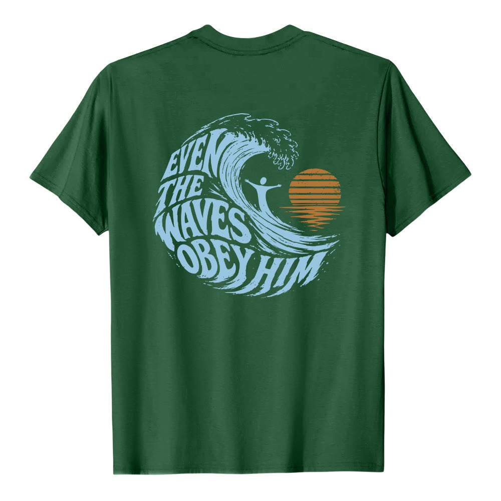 Christianartworkshop Even The Waves Obey Him Double-Side Wave Graphic Classic T-shirt - image 17