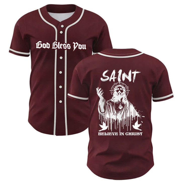 Christianartworkshop Saint Believe In Christ Unisex Baseball Jersey - Wine - 5XL - image 21