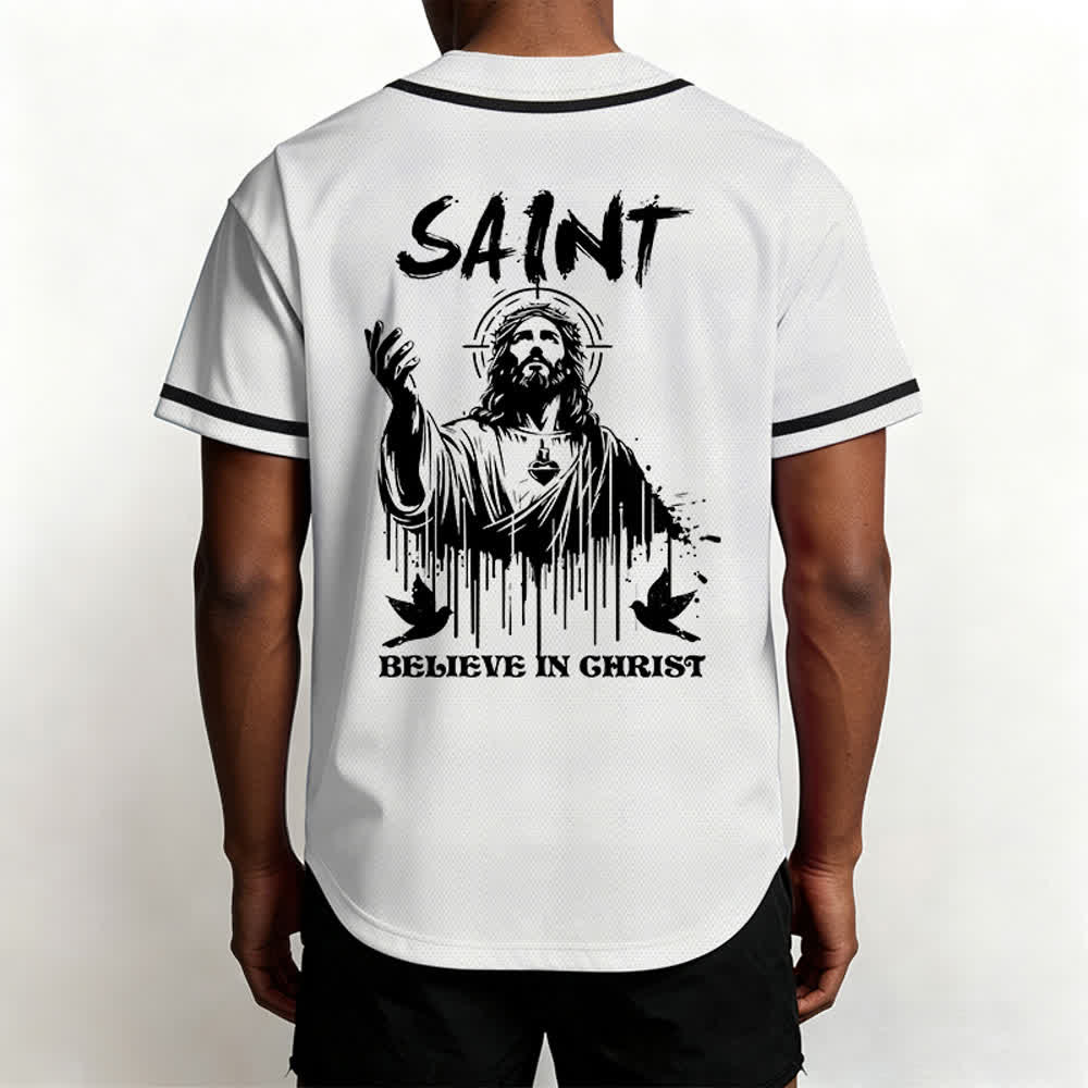 Christianartworkshop Saint Believe In Christ Unisex Baseball Jersey - image 3