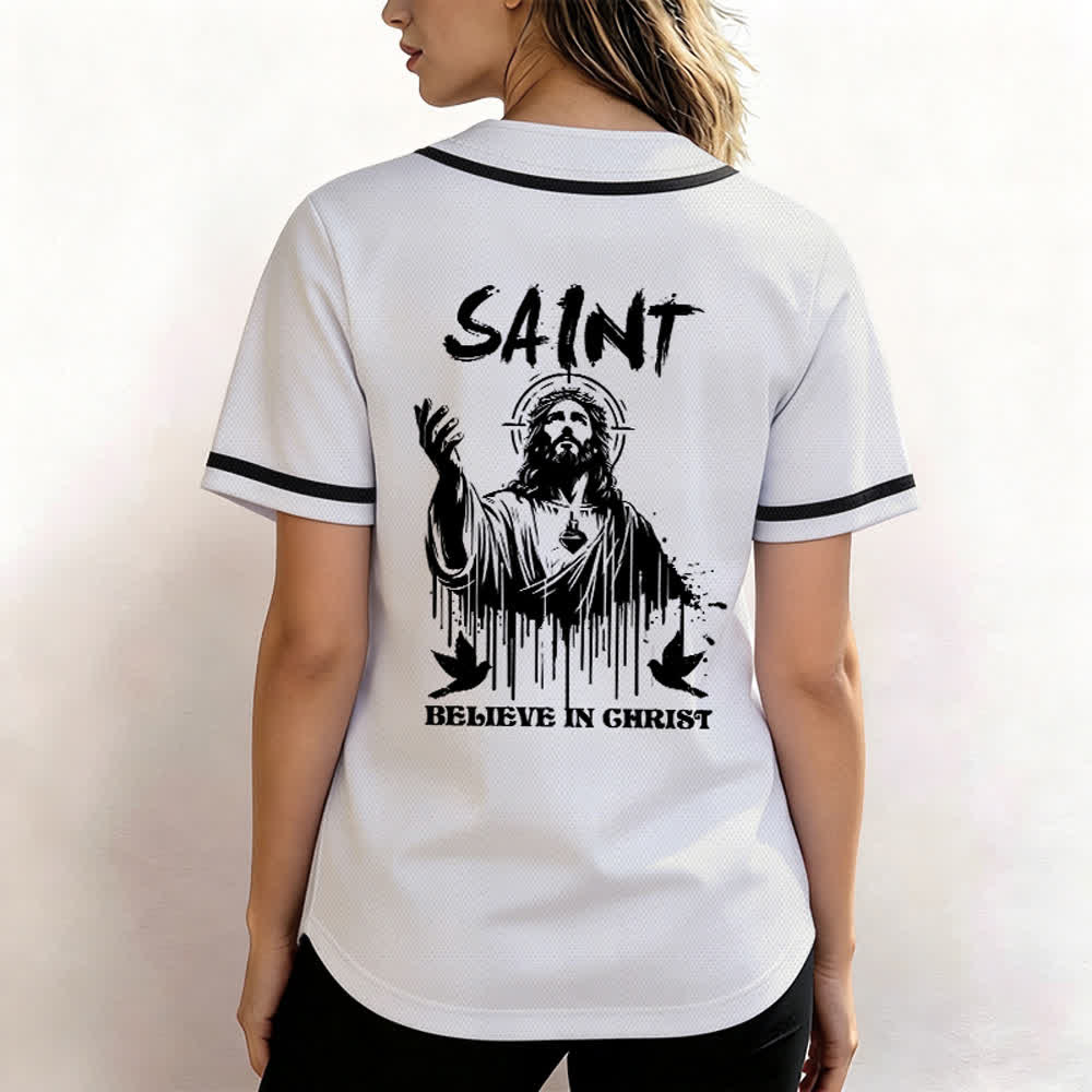 Christianartworkshop Saint Believe In Christ Unisex Baseball Jersey - image 5