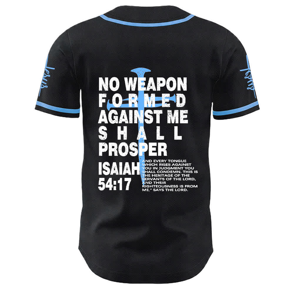 Christianartworkshop No Weapon Formed Against Me Shall Prosper Baseball Jersey - image 13