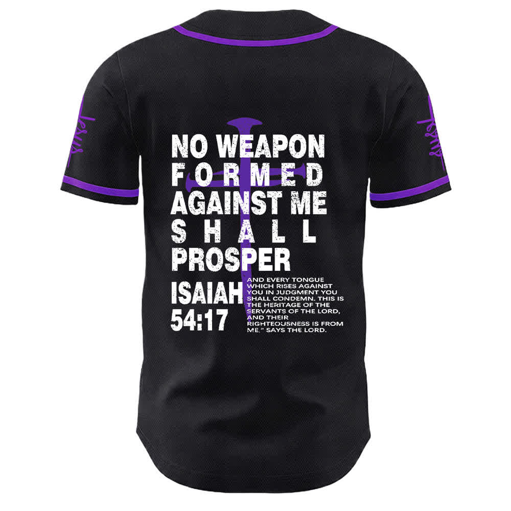 Christianartworkshop No Weapon Formed Against Me Shall Prosper Baseball Jersey - image 22
