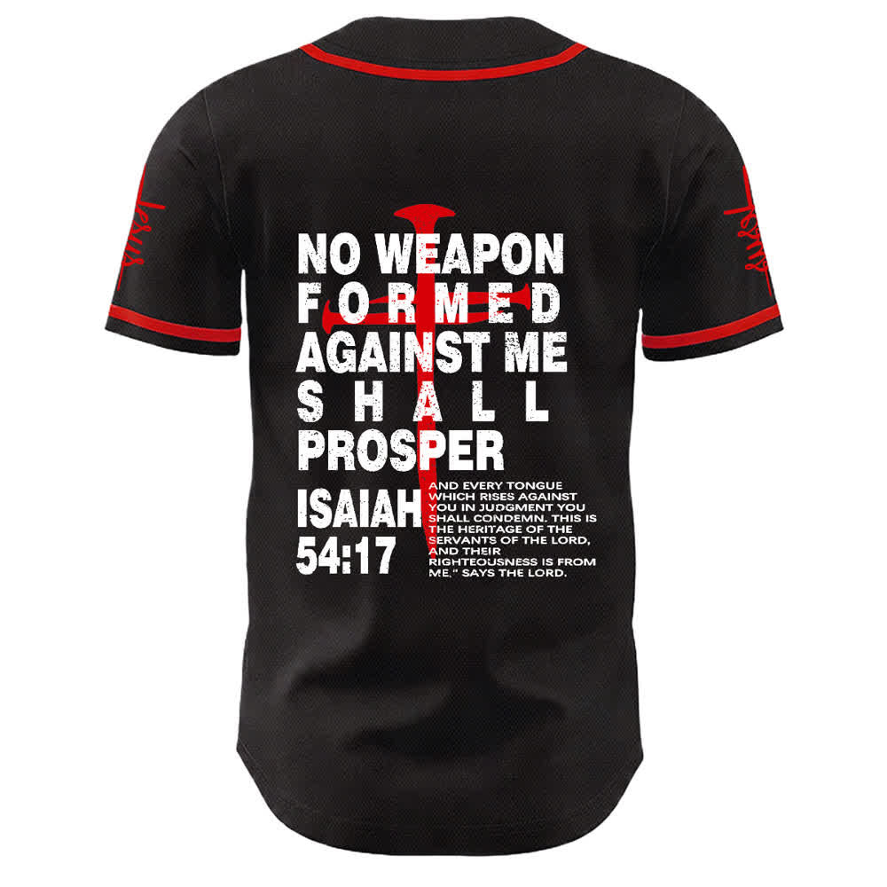 Christianartworkshop No Weapon Formed Against Me Shall Prosper Baseball Jersey - image 4