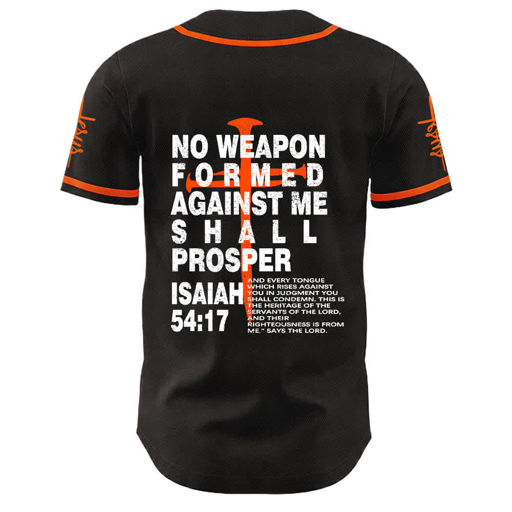 Christianartworkshop No Weapon Formed Against Me Shall Prosper Baseball Jersey - image 10