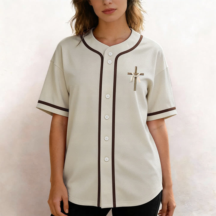 Christianartworkshop He Is Not Here He Is Risen Faith Unisex Baseball Jersey - image 6