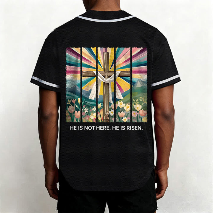 Christianartworkshop He Is Not Here He Is Risen Faith Unisex Baseball Jersey - image 17