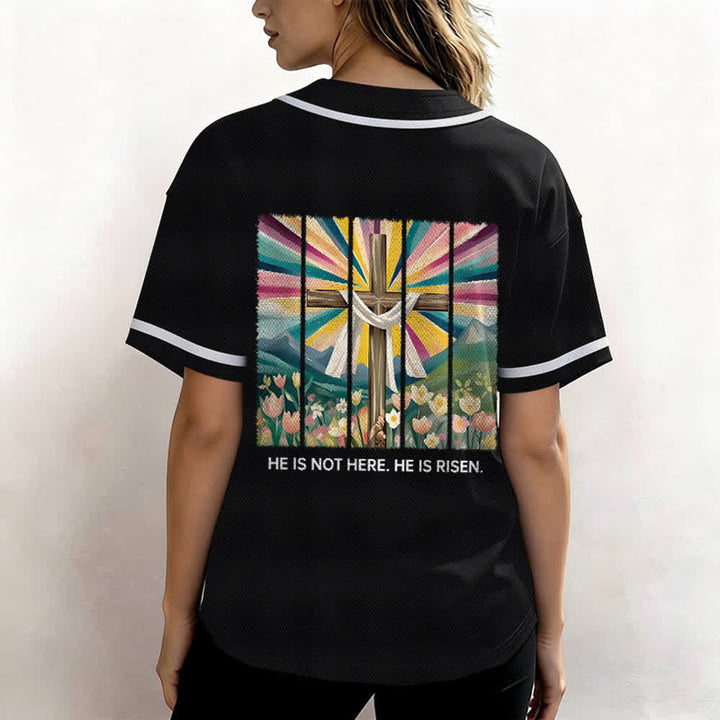 Christianartworkshop He Is Not Here He Is Risen Faith Unisex Baseball Jersey - image 19