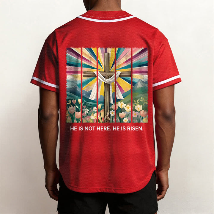 Christianartworkshop He Is Not Here He Is Risen Faith Unisex Baseball Jersey - image 24
