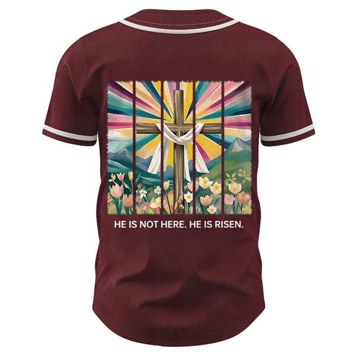 Christianartworkshop He Is Not Here He Is Risen Faith Unisex Baseball Jersey - image 29