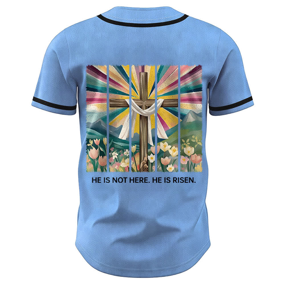 Christianartworkshop He Is Not Here He Is Risen Faith Unisex Baseball Jersey - image 36