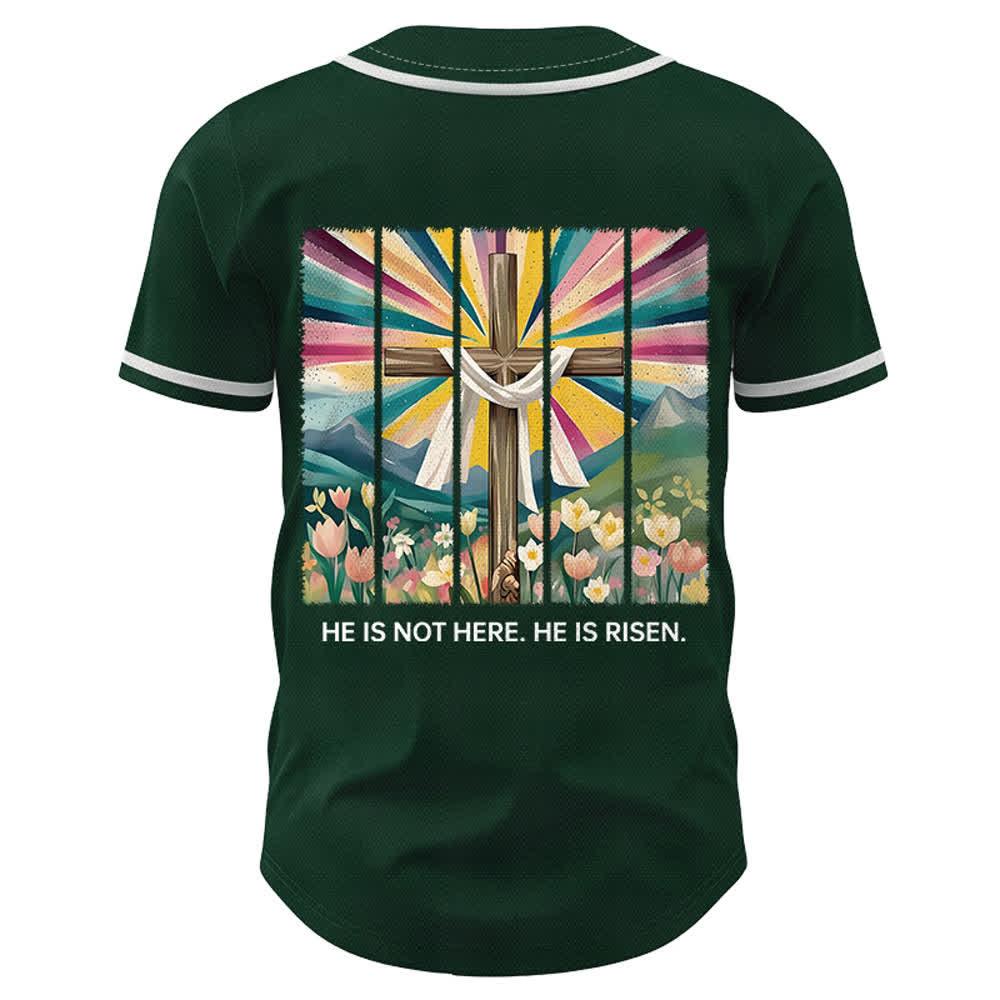 Christianartworkshop He Is Not Here He Is Risen Faith Unisex Baseball Jersey - image 43